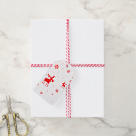 Moderne, einfache Red Moose Snowflakes Geschenkanhänger