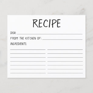 Moderne einfache Rezeptkarte