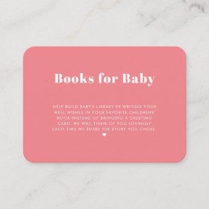 Moderne einfache rosa Girl Books für Baby Begleitkarte