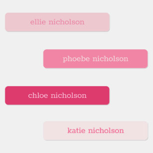 Moderne, einfache rosa, gürtelfeste Namensschilder Etiketten