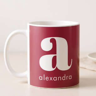 Moderne einfache rosa Monogramm Anfangsbuchstabe N Kaffeetasse