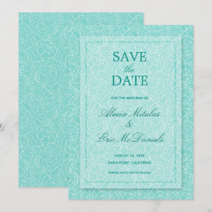 Moderne einfache Rose Blumenhochzeit Save The Date