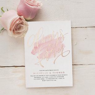 Moderne, einfache Rose Gold immer und für immer Folieneinladung