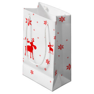 Moderne einfache rote Elch-Schneeflocken Kleine Geschenktüte
