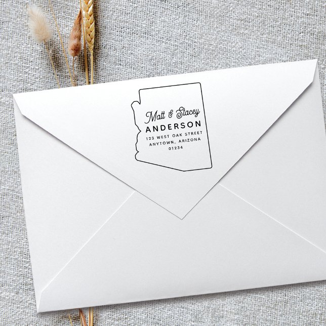 Moderne, einfache Rücksendeadresse ARIZONA Staat Gummistempel (Von Creator hochgeladen)