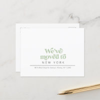 Moderne, einfache, rückwirkende Postkartenankündig