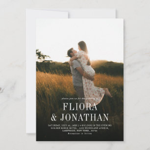Moderne, einfache rustikale Foto-Hochzeit Einladung