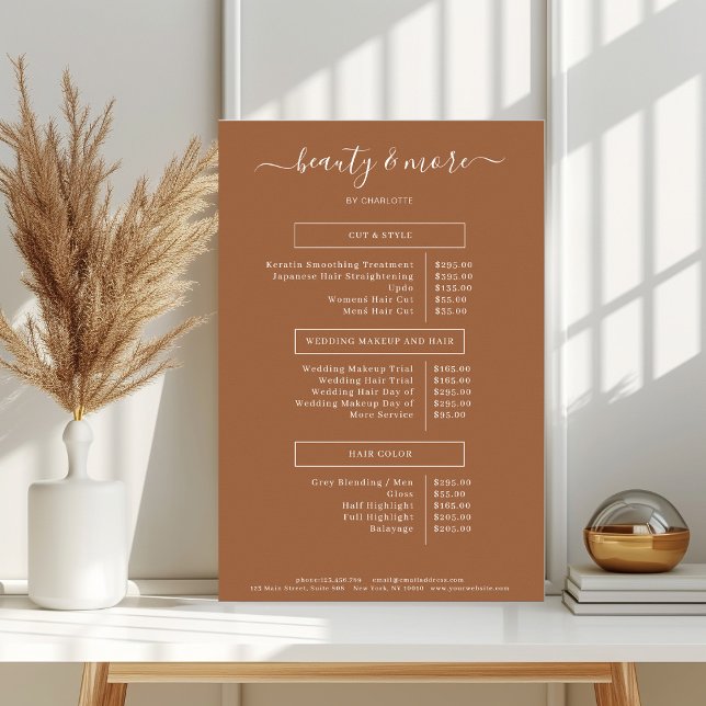 Moderne einfache Salon-Preisliste Poster (Von Creator hochgeladen)