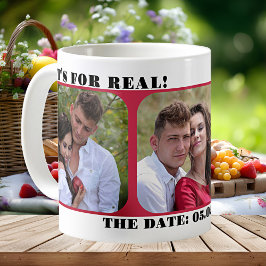 Moderne einfache Save-The-Date-Foto-Tasse Kaffeetasse