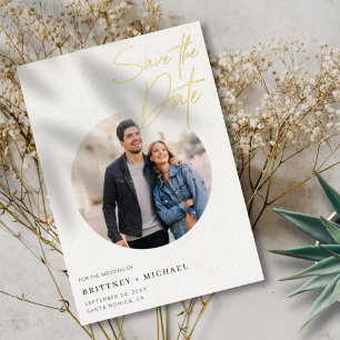 Moderne einfache Save-the-Date-Karte Folieneinladung