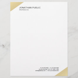 Moderne einfache Schablonen-elegantes Gold und Briefbogen