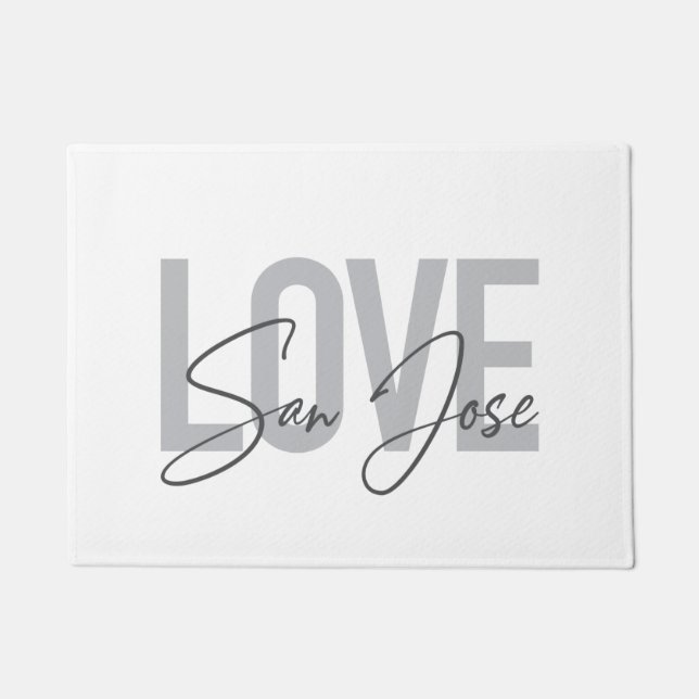 Moderne, einfache, schicke, coole Design Liebe San Fußmatte (Vorderseite)