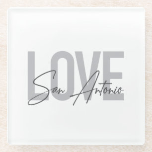 Moderne, einfache, schicke, coole Design Liebe San Glasuntersetzer
