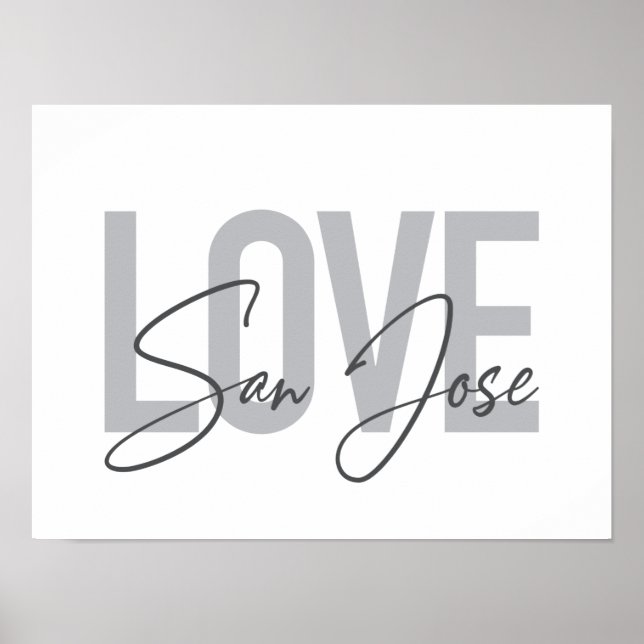 Moderne, einfache, schicke, coole Design Liebe San Poster (Vorne)