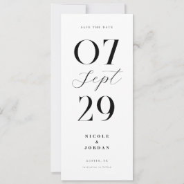 Moderne einfache, schicke Schwarz-Weiß-Hochzeit Save The Date