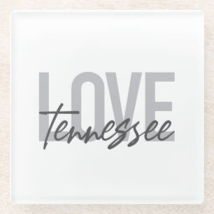 Moderne, einfache, schicke, urbane Liebe Tennessee Glasuntersetzer