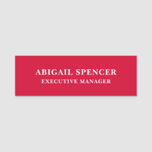 Moderne einfache schlichte kirschrote Professional Namensschild