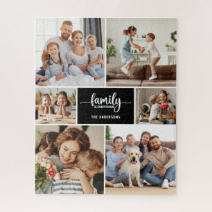 Moderne einfache Schriftfamilienfoto Puzzle