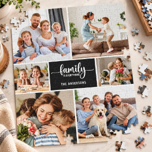 Moderne einfache Schriftfamilienfoto Puzzle