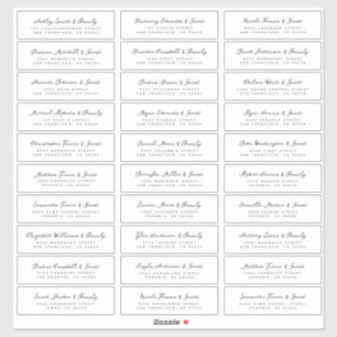 Moderne, einfache Schwarz-Weiß-Gästebamen Hochzeit Aufkleber