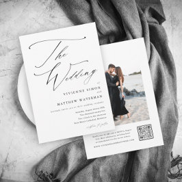 Moderne einfache Schwarz-Weiß-Hochzeit Einladung