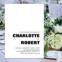 Moderne einfache Schwarz-Weiß-Hochzeit