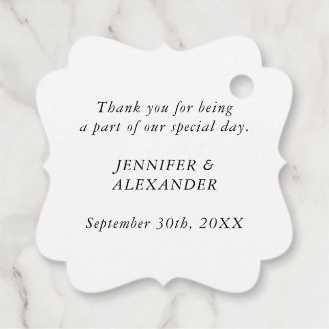 Moderne einfache Schwarz-Weiß-Monogramm-Bezeichnun Geschenkanhänger (Rückseite)