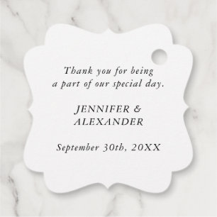 Moderne einfache Schwarz-Weiß-Monogramm-Hochzeit Geschenkanhänger