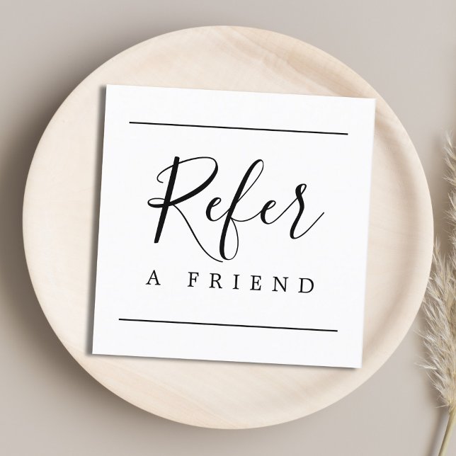 Moderne, einfache Schwarz-weiße Schönheit Empfehlungskarte (Von Creator hochgeladen)