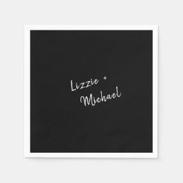 Moderne einfache schwarze Individuelle Namen Serviette