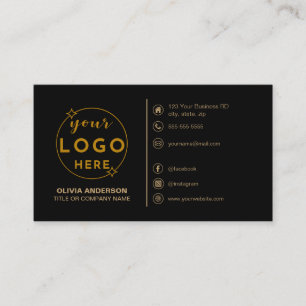 Moderne, einfache Schwarze Logos Custom Icons Soci Visitenkarte