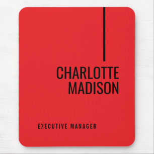 Moderne einfache schwarze rote minimalistische fet mousepad