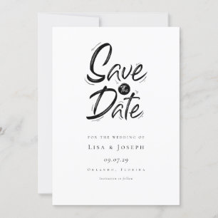Moderne einfache schwarze und weiße 'Save the Date Einladung
