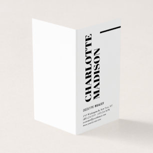 Moderne einfache schwarze weiße trendy minimalist  visitenkarten