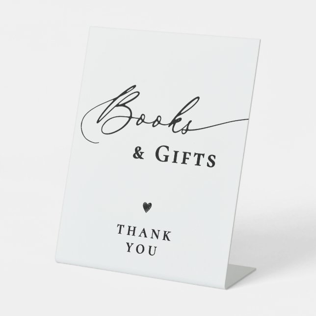 Moderne, einfache Script-Baby-Duschbücher und Gesc Sockelschild (Vorderseite)