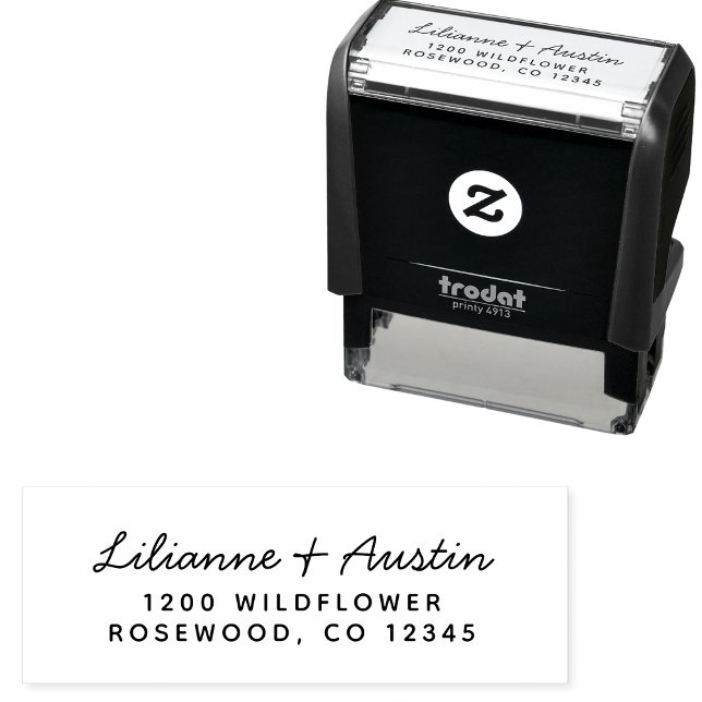 Moderne einfache Skript-Rücksendeadresse Permastempel (Modern Simple Script Return Address Self-inking Stamp by Painted Paperie
)