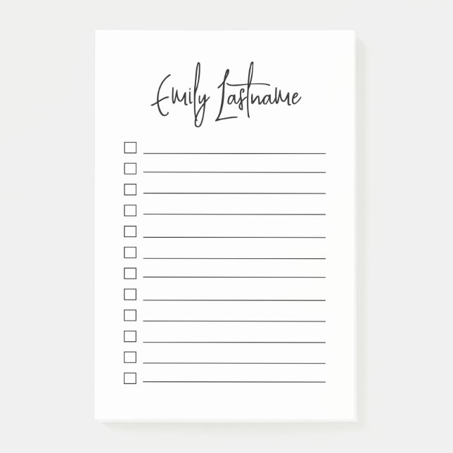Moderne, einfache Skriptbeschreibung - Personalisi Post-it Klebezettel (Vorderseite)