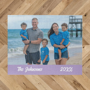 Moderne einfache Strandfamilienfoto-Puzzles Puzzle