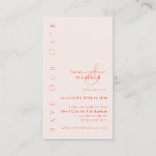 Moderne, einfache, stumpfe Save the Date- Visitenkarte