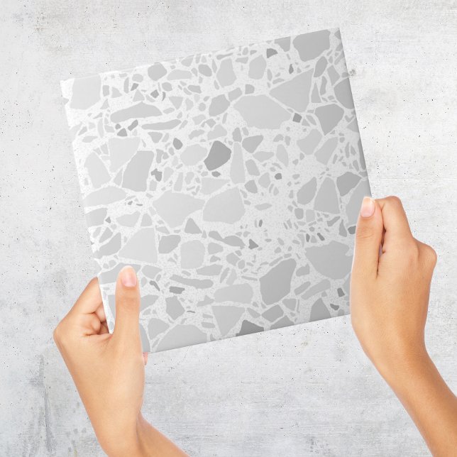 Moderne, einfache Terrazzo Fliese (Modern White Terrazzo Tile)