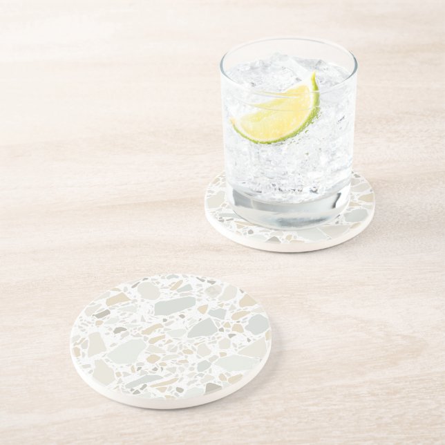 Moderne, einfache Terrazzo Getränkeuntersetzer (Seite)