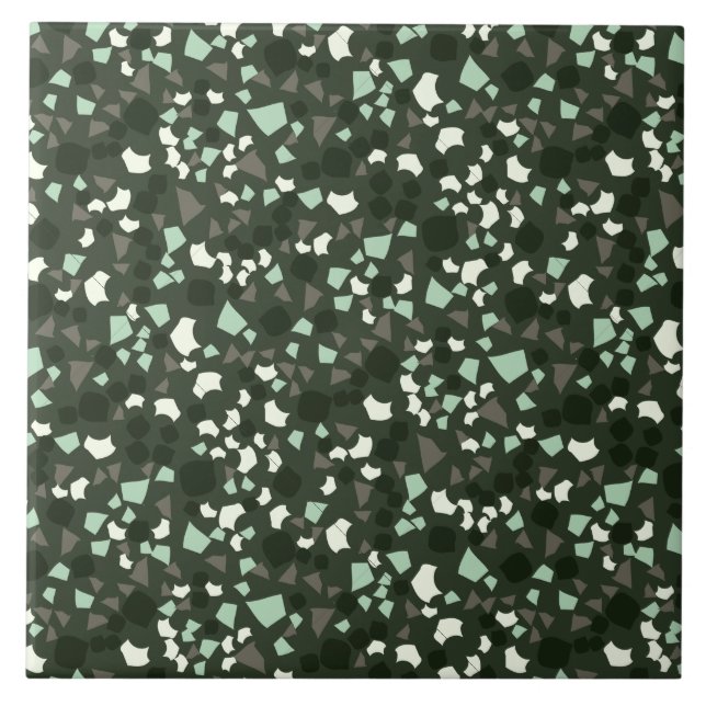 Moderne einfache Terrazzo Grüne Tile Fliese (Vorderseite)