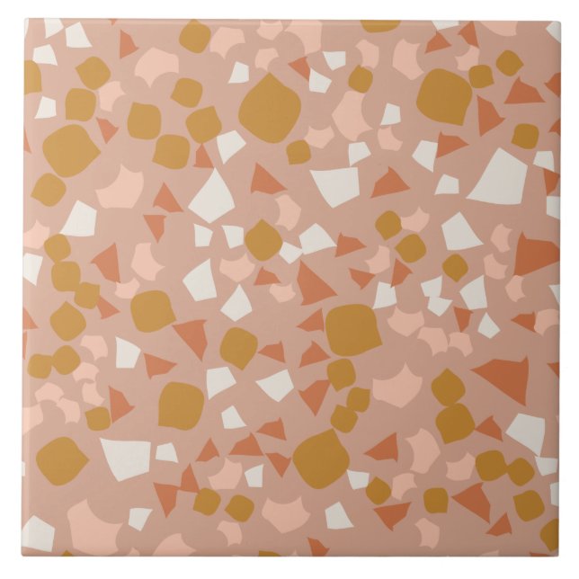 Moderne, einfache Terrazzo Rosa Tile Fliese (Vorderseite)