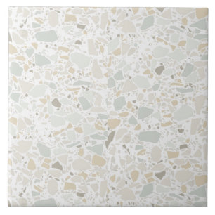 Moderne einfache Terrazzo-Weißfliese Fliese