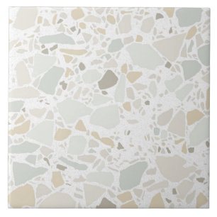 Moderne einfache Terrazzo-Weißfliese Fliese