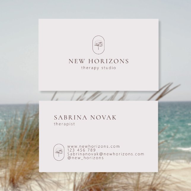 Moderne einfache Therapeutin Business Card Visitenkarte (Von Creator hochgeladen)