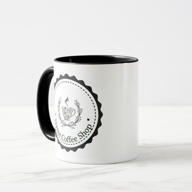 Moderne einfache Treuekarte für Coffeeshops Tasse (Vorderseite Links)