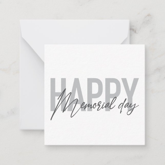 Moderne, einfache Typografie des Happy Memorial Da Mitteilungskarte (Vorderseite)