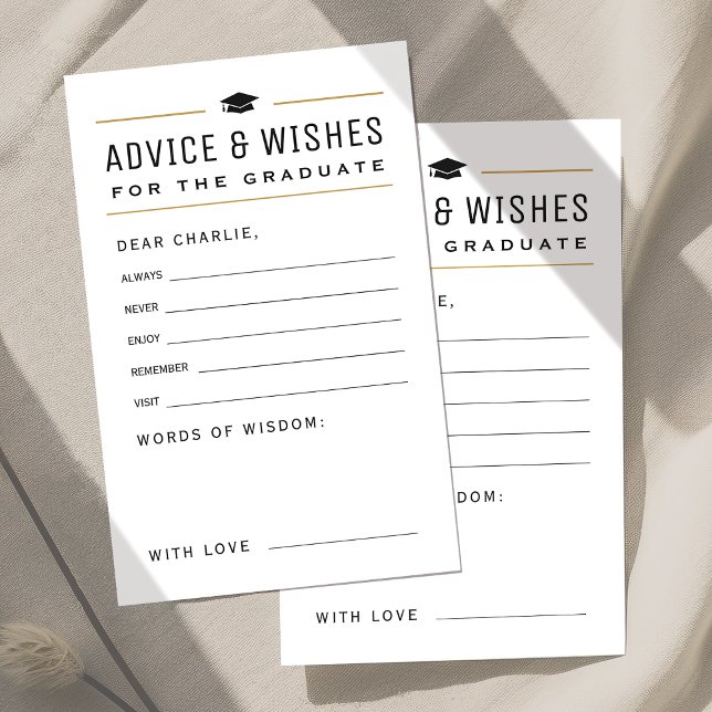 Moderne einfache Typografie Graduate Beratung & Wü (Modern Simple Typography Graduate advice & wishes)