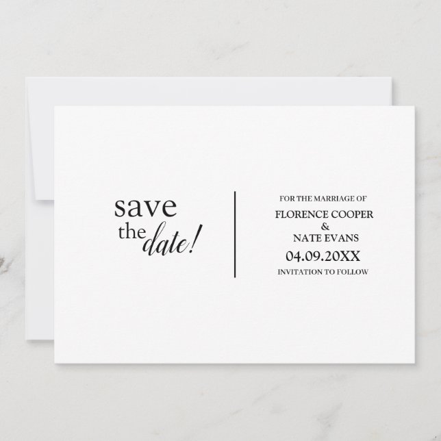 Moderne, einfache Typografie-Hochzeit Save The Date (Vorderseite)